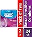Durex Extra Sensitive Condoms, Extra Lubricated- Ultra Fine, Natural Latex Male Condoms With Extra Lube To Heighten Sensation and Pleasure With Reservoir Tip, HSA Eligible, 24 Count (Pack of 2)