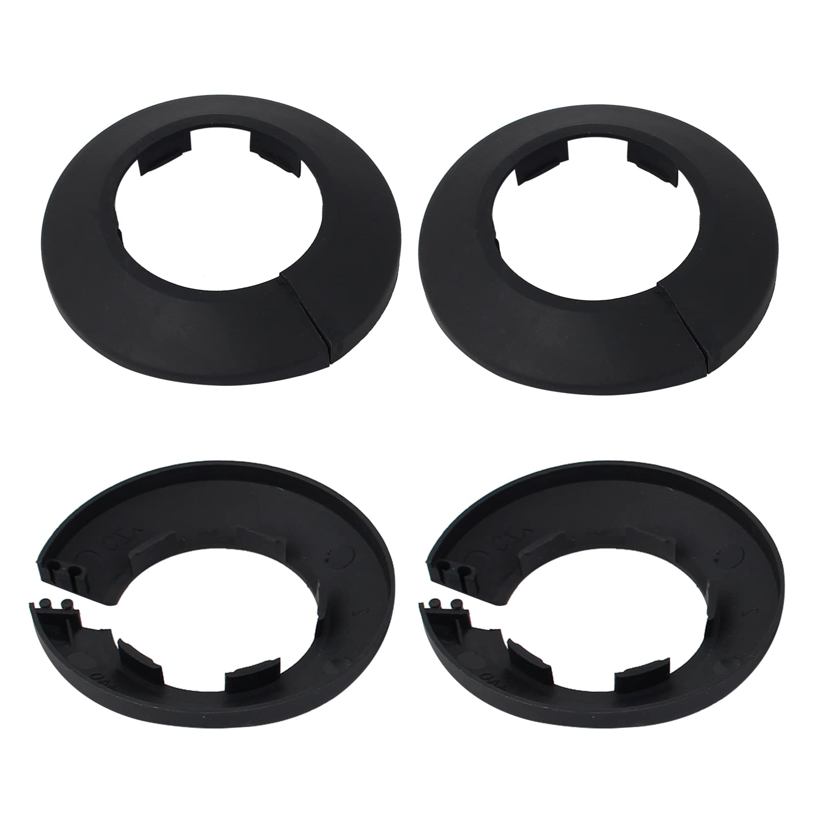 DTGN 72x14mm(DxT) Pipe Cover Decoration - 4Pack - Good for Bathroom Kitchen 40mm Dia Pipe - PP Plastic Escutcheon - Black