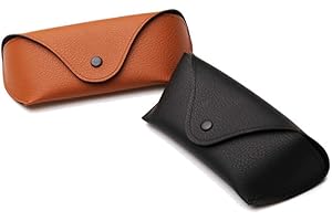 TEENSERY 2 Pcs Glasses Case Portable Oxford Cloth Sunglasses Case Horizontal Eyeglass Case with Snap Button Closure for Women and Men