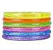 Neliblu Glitter Rubber Bangle Bracelets, Pack of 12