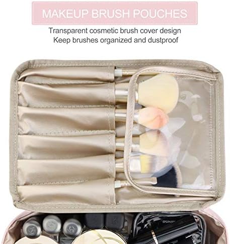 Pocmimut Makeup Bag Cosmetic Bag for Women Cosmetic Travel Makeup Bag Large Travel Toiletry Bag for Girls Make Up Bag Brush Bags Reusable Toiletry Bag(Pink) 6 Pocmimut Makeup Bag Cosmetic Bag for Women Cosmetic Travel Makeup Bag Large Travel Toiletry Bag for Girls Make Up Bag Brush Bags Reusable Toiletry Bag(Pink)
