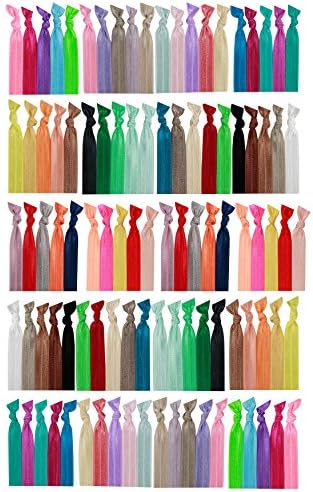 GGEZ OKEPS YuanKanJu ColorBeBe - No-Crease, Soft and Stretchy Hair Ties - 100pcs (Assorted Solid) - HT-100C