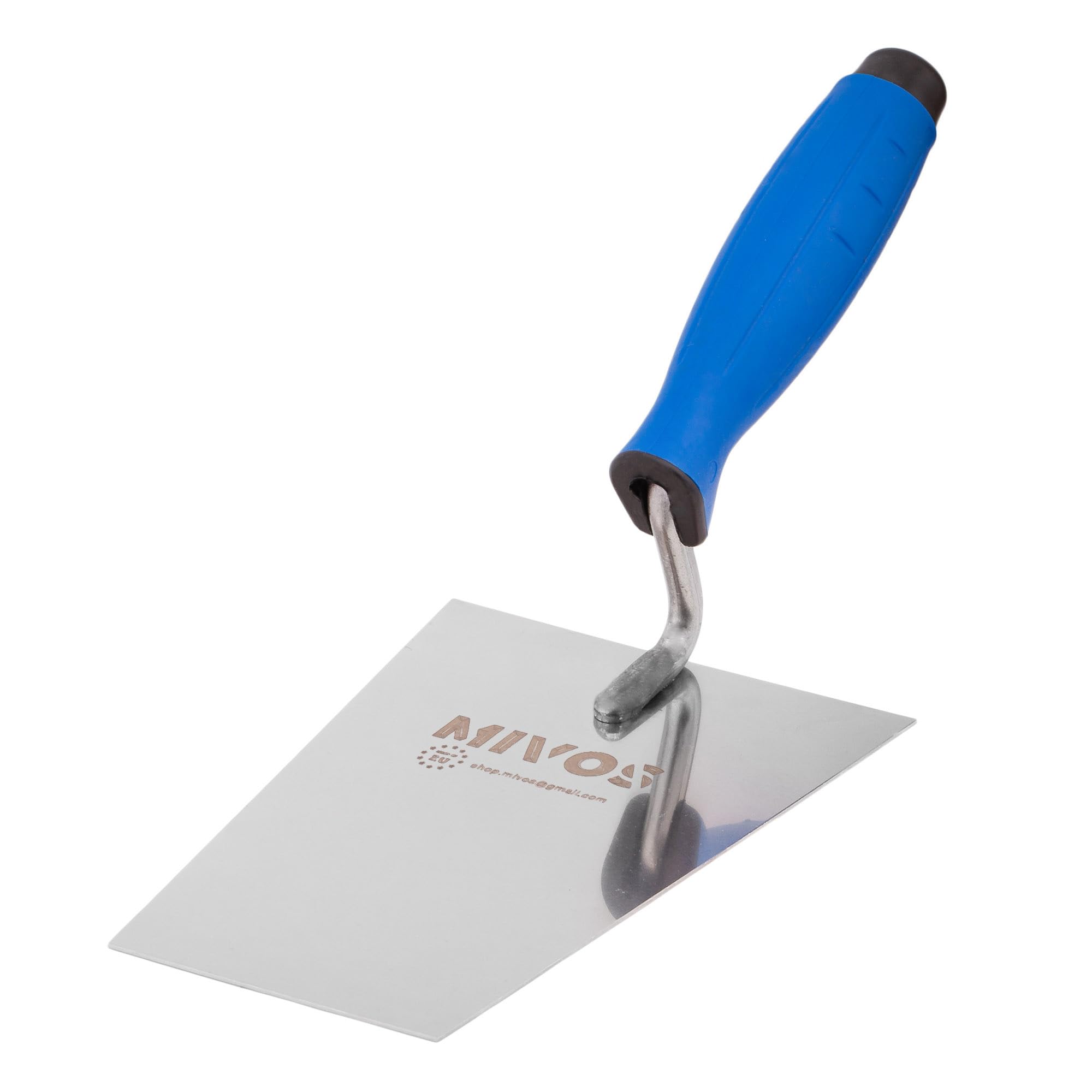 Mivos Stainless Steel Trapezoid Trowel 180 x 80 mm / Rustproof Trapezoidal Trowel 180 mm with Rubber Handle / Stucco Trowel for Masonry / Trapezium Plaster Trowel Made in EU