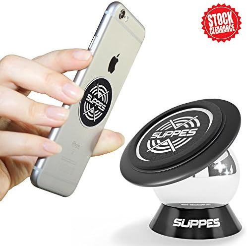Magnetic Car Phone Mount - 360 Dashboard Smartphone Holder for Car - Universal For Any Phone GPS or Mini Tablet Hands Free Cradle with Ultra Strong Magnet