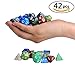 Ellzk Dungeons and Dragons Dice DND Dice Polyhedral Dice Dungeon and Dragons Game Dice RPG Dice RPG MTG D4-D20 Table Games 6x7 (42 Pieces) (Dapple)