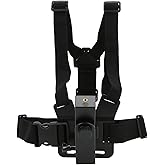 Pssopp Chest Mount Harness Strap, Adjustable, Hands Free, Immersive Phone Holder for Live Streaming, Outdoor Cycling, Smartphone with Action Cameras