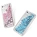 VEGO Case Compatible with iPhone 7 iPhone 8, New Soft Bumper Liquid Glitter Full Protection Case with Diamond Shape Moving Glitters for Apple iPhone 7 (2016) / iPhone 8 (2017) (Rose Gold)