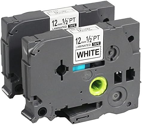 Royplus 2 Pack Compatible Brother P-touch TZe231 TZ231 Laminated Label Tape Black on White, 0.47 Inch x 26.2 ft (12mm x 8m) Tape