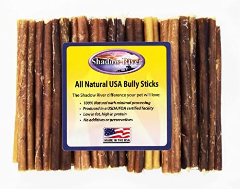 25 Pack 6 Inch Select All Natural Beef Bully Sticks For Dogs by Shadow River