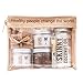 SKINNY and CO. Travel Kit with Soap Bar, Coconut Oil, Oil Pull, Sugar Scrub, Body Butter, Lip Balm, and Spoon- Great for Gifts!