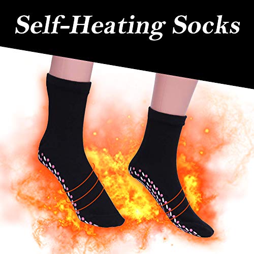 Magnetic Socks, Self Heating Socks, Magnetic Therapy Socks, Magnetic Compression Socks, Magnetic Tourmaline Socks Comfortable Breathable Massage Anti-Freezing Warm Foot Socks Outdoor, Black - Thumbnail 2