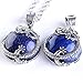 Top Plaza 1pc Blue Lapis Lazuli Gemstone Dangle Pendant Dragon Around Coin Fit Necklace