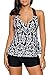Dokotoo Womens Halter Patchwork Printed Racerback Tankini Top Set with Swim Short Swimsuit