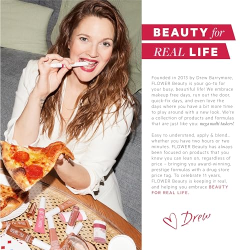 FLOWER BEAUTY BY DREW BARRYMORE LIGHT ILLUSION SPF FOUNDATION – BLENDABLE + BUILDABLE – NATURAL FINISH – LIGHTWEIGHT FORMULA (NUTMEG)
