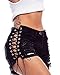 Pxmoda Women High Waist Lace Up Ripped Hot Shorts Tassel Distressed Hot Pants