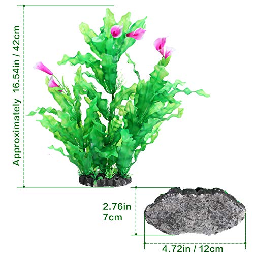 Tacobear Artificial Aquarium Plants Decor Plastic Fish Tank Plants Decorations Ornament Large Aquatic Plant for Aquarium 16 inch Aquatic Plants