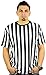 Mens Referee Shirts|Comfortable, Lightweight Ref Shirt for Officials, Bars, More,Black/White,Large