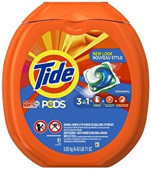 Tide PODS 3 in 1 HE Turbo Laundry Detergent Pacs, Original Scent, 81 Count Tub - Pack of 6