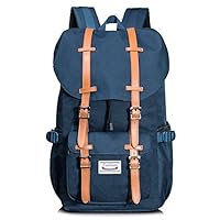 H HIKKER-LINK Mens Laptop Backpack Travel Daypack Hiking Rucksack Bookbag Dark Blue