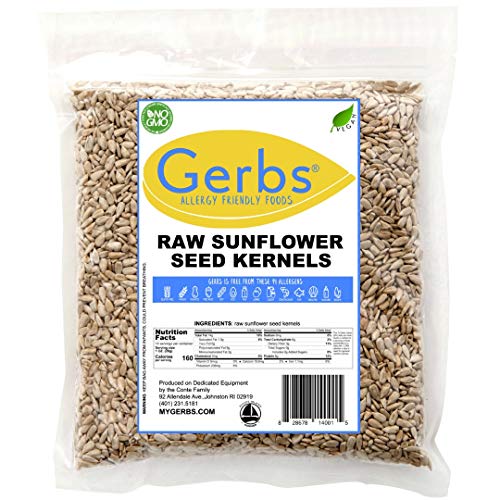 Raw Sunflower Seed Kernels by Gerbs 14oz. Bag Top 14 Food Allergy