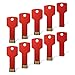 RAOYI 10 Pack 8GB USB Flash Drive USB 2.0 Metal Key Shape Memory Stick Thumb Drive Pen Drive-Red