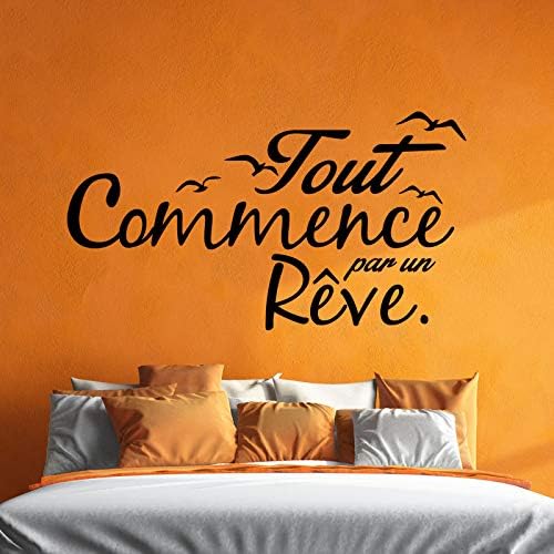 Ambiance-Live Sticker Everything Starts with a Dream Black, 55 x 110 cm - Image 5