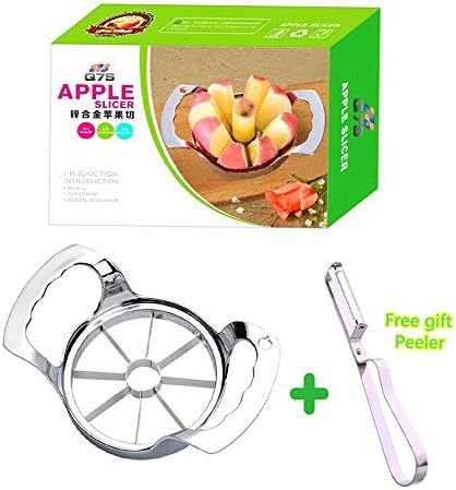 Q7S Stainless Steel Apple Slicer,Peeler Set,Pear Divider,Dragon Fruit Corer,304 Grade 8 blades Splitter Ultra Sharp Cutter,Kitchen Tool,Fruit Vegetable Peeler