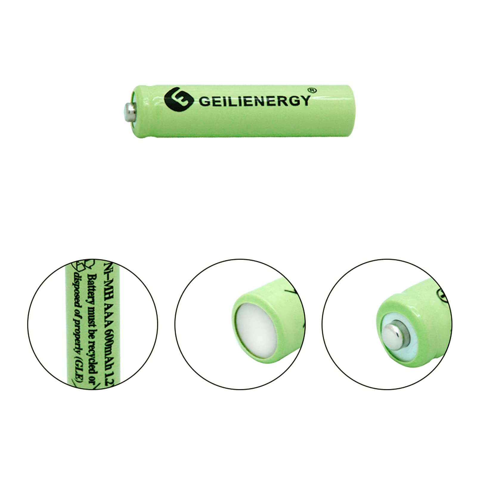 Solar Light Batteries AAA Triple A NIMH 600mAh 1.2V Rechargeable for Garden Lights Remotes Mice(8Pcs)