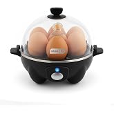 Dash Rapid Egg Cooker, 7 Eggs, Hard Boiled, Poached &amp; Omelettes, Black | Electric Egg Poacher, Boiler, Steamer &amp; Omelette Maker Machine, Soft or Poached Eggs for Breakfast, Auto Shut-Off, BPA-Free