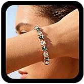 Jugielu Boho Red Tennis Chain Bracelet Gold Ruby Tennis Bracelet Bead Cz Bracelet Crystal Ruby Bracelets Crystal Hand Chain Bracelet Jewelry for Women