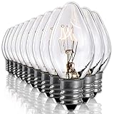 Salt Rock Lamp Bulb 10 Pack + 2 Free 15 Watt Replacement Bulbs for Himalayan Salt Lamps & Baskets, Chandeliers, Scentsy & Wax Warmers, Night Lights. Incandescent E12 Socket with Candelabra Base, C7