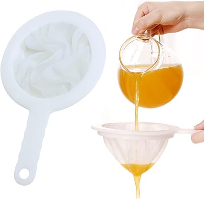 jeufun 1pc Nylon Mesh Strainer 200 Mesh Non Slip Handle 11cm 14.5cm