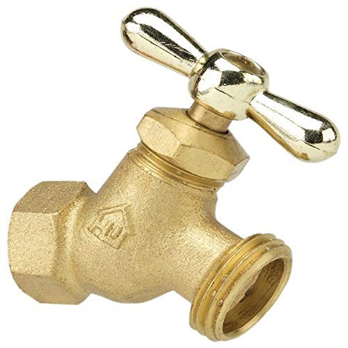 Homewerks VHN-STD-B4B Hose Bibb with No-Kink Design, Female Thread, Brass, 3/4-Inch