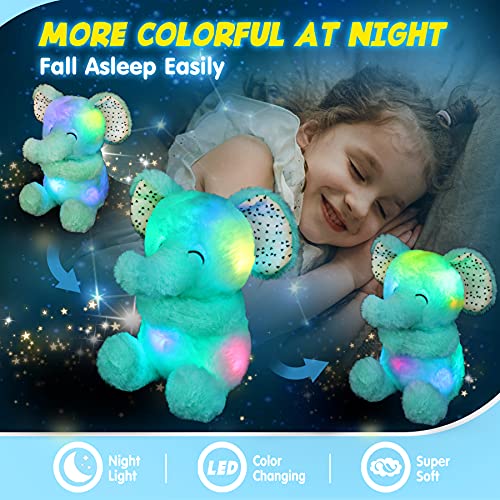 Houwsbaby Light up Elephant Stuffed Animal Floppy LED Plush Toy Night