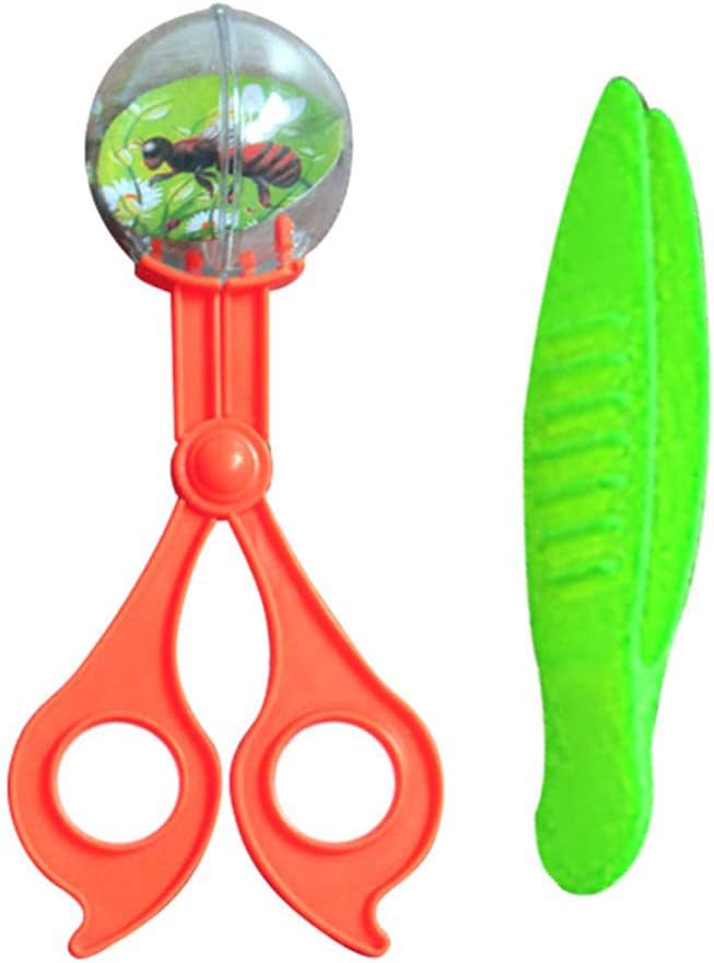 Haplws Children Plastic Bug Insect Catcher Scissors Clip Tongs Tweezers Set Kids Toy Handy Science and Education Equipment