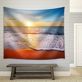 Sunset and Sea - Fabric Wall Tapestry Home Decor - 51x60 inches