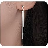 Long Silver Dangle Earrings for Women Trendy Gold Tassel Threader Earrings Bling Bridal Designer Earring Simple Everyday Jewelry Accessories