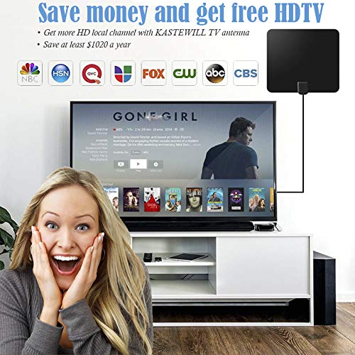 TV Antenna Amplified HD Digital TV Indoor Antenna Support 4K 1080P with Adjustable Amplifier Signal Booster 60-120 Miles Range Digital Antenna for HDTV Free View Channels - Thumbnail 3
