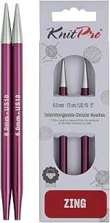 KnitPro Zing Interchangeable Circular Needles 5" 6.00mm KnitPro