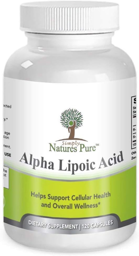Simply Nature's Pure Alpha Lipoic Acid RLA R-LA R-Lipoic S-Lipoic HIGHEST Quality ALA, Better Bioavailability also known as Thioctic Acid 120 Count 4 Month Supply by Simply Natures Pure
