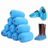 100 Pack Disposable Shoe Covers, Non-slip Boot Covers with Tread Pattern, Shoe Covers for Indoors, Medical Use, Lab & Factory, Durable & Water Resistant Surgical Shoe Covers, Fits Up to Men Size 12