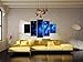 PulsatingFingertip-5 Panel Beautiful Starry Sky Modern Giclee Canvas Prints Blue Stars Canvas Oil Painting Wall Art for Home and Office Decorations No Frame