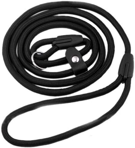Dog Leash - Black - Excellent for Training, Walking, Hiking - Heavy Duty Strap, Handle, Rope, Harness Lead Strap - Pet Collar, Adjustable, No-Slip - 50" long