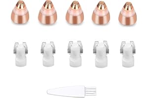 MXiiXM Eyebrow Hair Remover Replacement Heads for Women Painless Eyebrow Trimmer Blades, Perfect and Smooth, with Cleaning Brush, As Seen On TV, Rose Gold (5Pcs)