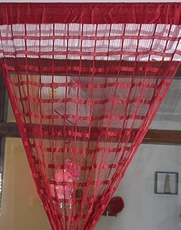 Buy Sc S Fabulous Home Imported Fancy Net Curtain 7ft Red
