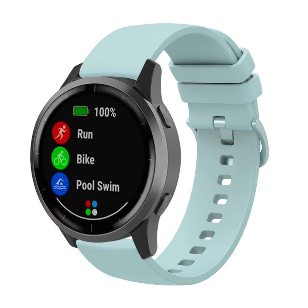 Tyogeephy Silicone Watch Bands for Garmin Vivoactive 4S / Venu 2S / Vivomove 3S, Soft Sport 18mm Quick Release Waterproof Replacement Wristband Strap for Fossil Women's Gen 6 / Gen 5E