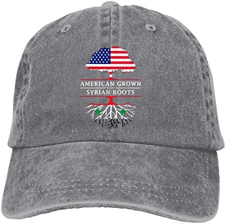 Endool American Grown with Syrian Roots Mens Cotton Adjustable Washed Twill Baseball Cap Hat