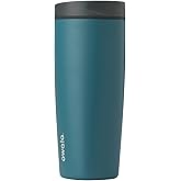 Owala SmoothSip Slider Insulated Stainless Steel Coffee Tumbler, Reusable Iced Coffee Cup, Hot Coffee Travel Mug, BPA Free 20 oz, Grey/Blue (High Dive)