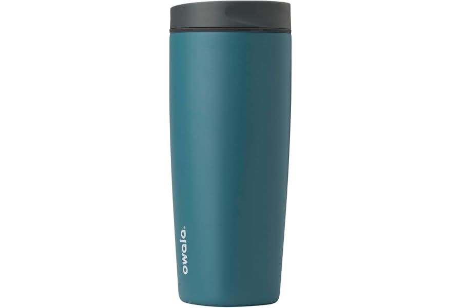 Owala SmoothSip Slider Insulated Stainless Steel Coffee Tumbler, Reusable Iced Coffee Cup, Hot Coffee Travel Mug, BPA Free 20 Book
