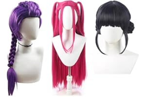 Rum-I Purple Wig with Thick Braid, Kpo-P Demons Hunters Halloween Costume Outfit Party,Rum-Is Halloween Costume Hair Accessor
